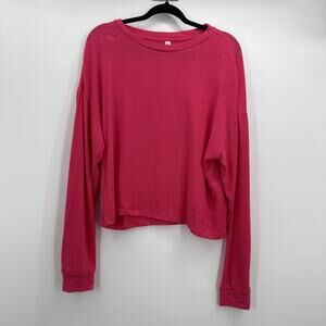 Fornia Shirt Womens Large Pink Long Sleeve Drop Shoulder Boxy Relaxed‎ Fit SOFT